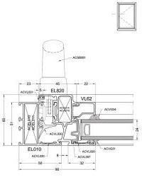 hliníkové dveře Econoline: profil 1